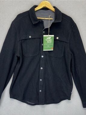 NWT Toad & Co. Men's Kennicott Wool Blend Button Up Shirt Jacket Black Sz Large